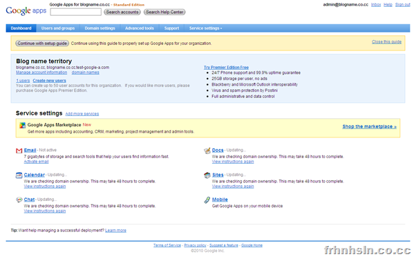 admin dashboard