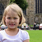 A Toothless Evie at Durham Cathedral