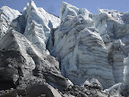 This glaciated ice is from the last ice age... slowly melting away.