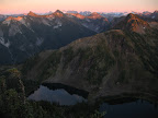 Sunset... North and South Picketts are visible in the middle back of the pic.