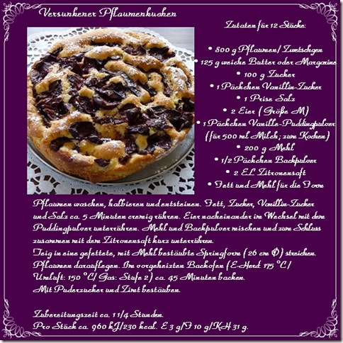 Rezept Versunkener Pflaumenkuchen Rezept Versunkener Pflaumenkuchen