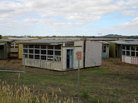 Portable classroom graveyard, outside Kyneton.