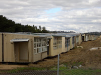 Portable classroom graveyard, outside Kyneton.