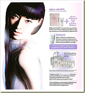 shiseido white lucent tangs promotions