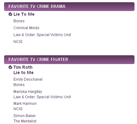 People's Choice Awards 2011 Nominees - lie to me