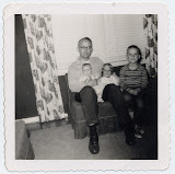 Artis Ray Davis with baby Mary, Peggy and Tommy Winter 1958