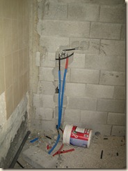 guest bathroom - shower water pipes