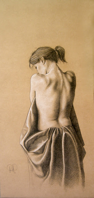 Charcoal and white chalk on board 24" X 48"