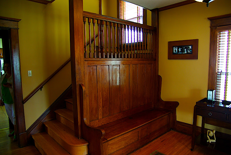 The entry way/foyer - it has a large oak bench with storage underneath.