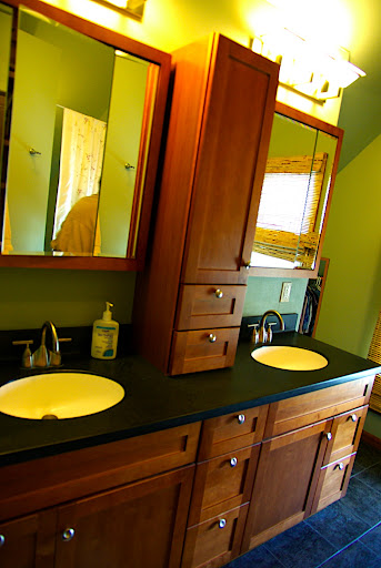 Double vanity in the master bath.  We might change the mirrors - well see. 