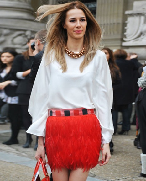 red feather skirt