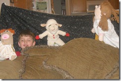 Grandkids puppet show