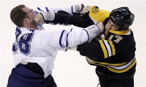 2010/03/04 - Colton Orr vs Milan Lucic