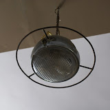 The headlight of a motorcycle