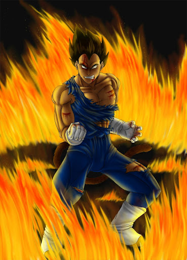 Megapost Imagenes de Dragon Ball Parte 3 Vegeta In the fire by Sajren91 Megapost Imagenes de Dragon Ball Parte 3 Vegeta