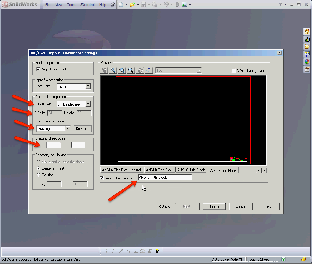 01Convert DWG to Solidworks Drawing Template Mechanical CAD