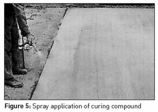 Spray application of curing compound