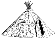 In the tepee a non-structural skin is supported on a structural framework of timber poles