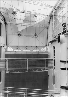Support to fabric roof at the Imagination Building, London 