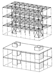 A typical bracing scheme for a multi-storey 