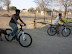 Mummy hijacks kid's bike. Shaka intrigued by fresh bike smell.