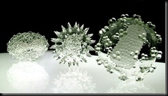 virus e bacterias de vidro
