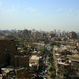 Busy Cairo view from circular minaret