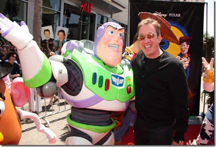 HOLLYWOOD, CA - JUNE 13: Buzz Lightyear and Tim Allen at the World Premiere of Disney/Pixar's "Toy Story 3" on June 13, 2010 at the El Capitan Theatre in Hollywood, California. (Photo by Eric Charbonneau/Le Studio/Wireimage)