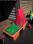 Growbox with kozy coat over tomato, black flap over reservoir opening (discourage algae)