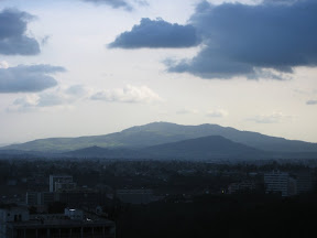 View from my hotel room. It reminded me of the hills around Pune.
