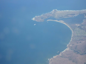 Ah, close to home. Descent into the SF Bay area. This is the Pacific coast and you can make out Point Reyes.
