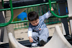 Noah's first attempt on the slide without any assistance!!
