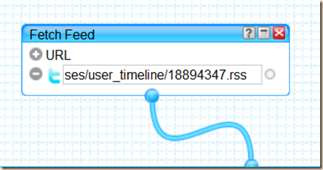 Twitter feed in Yahoo Pipes