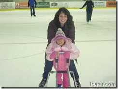 Julianne and Isabella get started on the ice.