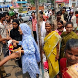 Daily wagers plead with police to allow them to enter the curfew-bound areas where they work on Tuesday.