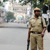 About 1,800 paramilitary soldiers have been deployed in Hyderabad which is under curfew on Tuesday.