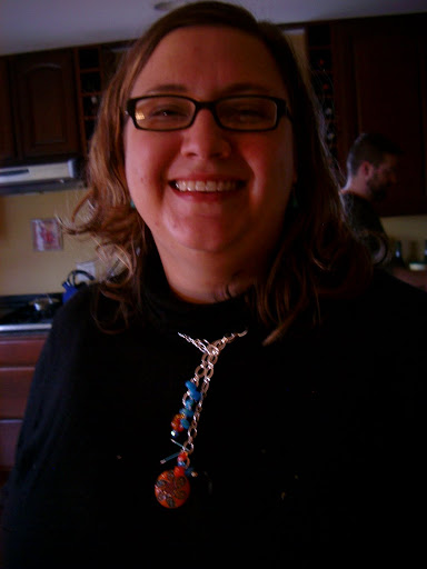Beth in her necklace