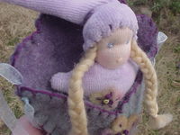 Wearable Dolly in a Pouch - Lavender/Blue Wearable Dolly in a Pouch - Lavender/Blue