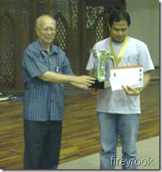 Ian Udani receives trophy from IIUM's Rector, Prof.Syed Arabi Ian Udani receives trophy from IIUM's Rector, Prof.Syed Arabi