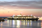 Queen Mary 2 arriving at Port Everglades early in the morning
