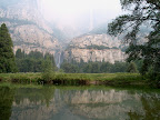 Yosemite Falls in smoke