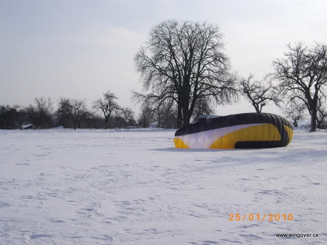 Snowkiten před startem