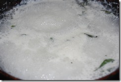 boiling water with coconut