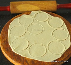 Roll thin and cut into circles Roll thin and cut into circles