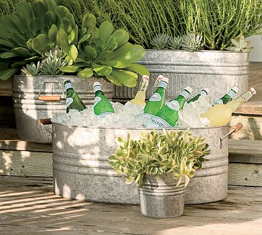 Galvanized tins for beer