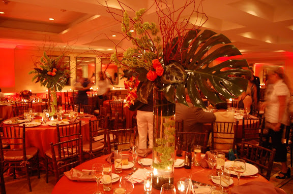 Tall leafy centerpieces