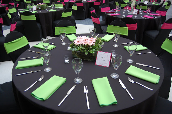 Green and Pink wedding