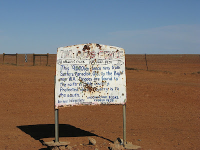 Funny Sign Coober Pedy on The Dingo Fence Near Coober Pedy