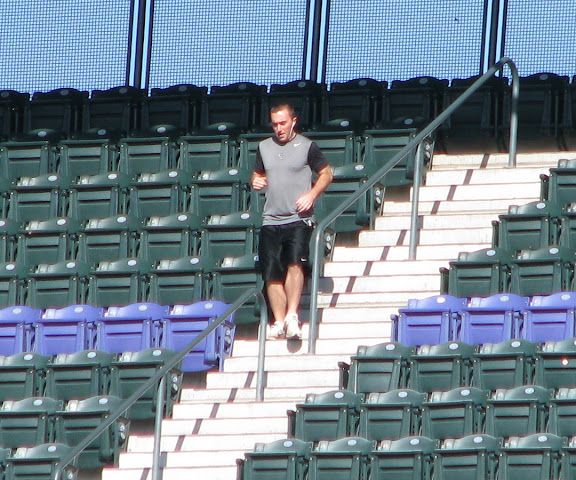 Jeff Francis Climbing the Coors Field Steps