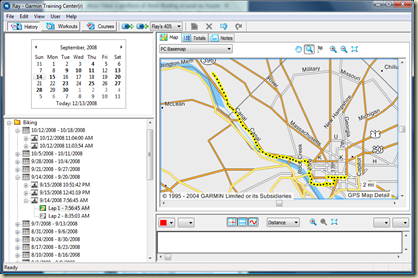 Garmin Training Center with Edge 705